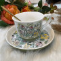 Antique Relief Ceramic Cup & Saucer – Souvenir Gift Box Set