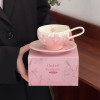 Embossed Lily Flower Ceramic Coffee Cup & Saucer