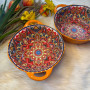 Bohemian Dual Handled Roud Bowl - Orange