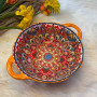 Bohemian Dual Handled Roud Bowl - Orange