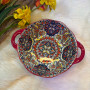 Bohemian Dual Handled Roud Bowl - Red