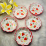 Japanese Strawberry Floral Pattern Ceramic Bowl