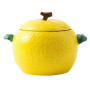 Lemon Shaped Ceramic Soup Bowl with Lid