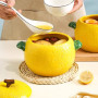 Lemon Shaped Ceramic Soup Bowl with Lid