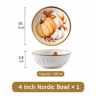Nordic Pumpkin Ceramic Bowl – 4 inch