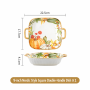 Nordic Pumpkin Ceramic Dual-Handle Square Bowl / Dish