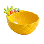 Pineapple Ceramic Fruit Fork Bowl - Yellow