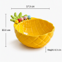 Pineapple Ceramic Fruit Fork Bowl - Yellow