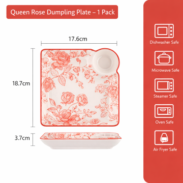 Rose Queen Ceramic Dumpling Bowl – 7.5 inch