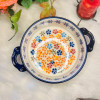 Colorful Flower Shadow Ceramic Binaural Round Baking Bowl
