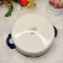 Colorful Flower Shadow Ceramic Binaural Round Baking Bowl