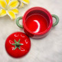 Tomato-Shaped Ceramic Soup Pot with Lid