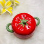 Tomato-Shaped Ceramic Soup Pot with Lid