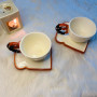 Bread Themed Ceramic Coffee Cup and Saucer Set 