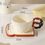 Bread Themed Ceramic Coffee Cup and Saucer Set 
