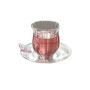 Butterfly Glass Coffee & Tea Cup + Saucer 