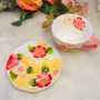 Girly Heart Ceramic Underglaze Breakfast Cup & Saucer - Pink Makeup