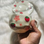 Japanese Style Strawberry and Flower Printed Ceramic Cup & Saucer