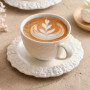 Rock Pattern Ceramic Coffee Cup & Saucer – 320 ml