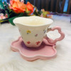Small Fresh Floral Coffee Cup & Saucer Set – Pink 