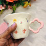 Small Fresh Floral Coffee Cup & Saucer Set – Pink 