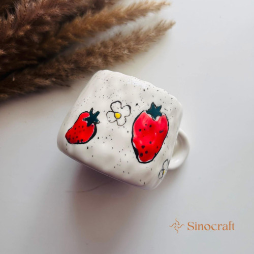 Strawberry Print Breakfast Coffee Cup