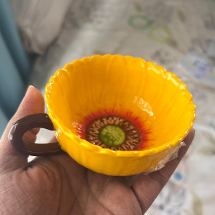 Sunflower Underglaze Ceramic Tea Cup