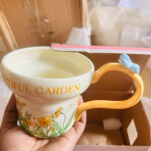 Cute Flower Ceramic Mug for Girls – Yellow