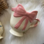 Girly Heart Bow Mug - White