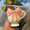 Girly Heart Bow Mug - White