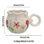 Ins-Style Heart-Shaped Floral Ceramic Mug – 380ml