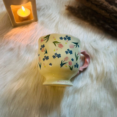 Pastoral Retro High-Foot Ceramic Mug