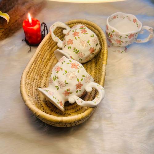 Qinyuan flower Hand-Painted Ceramic Mug