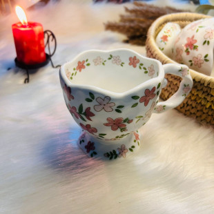 Qinyuan flower Hand-Painted Ceramic Mug