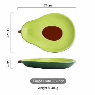 Creative Ceramic Avocado Plate - 8.5 Inch