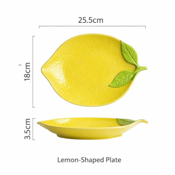 Underglaze Lemon Shaped Ceramic Plate