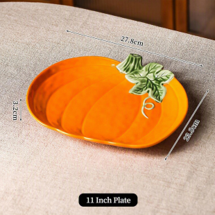 Pumpkin Ceramic Dinner Plate - 11-inch