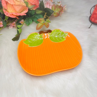 Underglaze Ceramic Pumpkin Plate