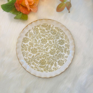 Retro Green Vine Pattern Ceramic Plate