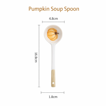 Nordic Pumpkin Ceramic Long-Handled Spoon