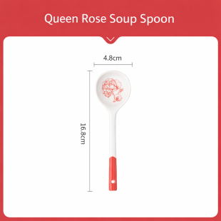 Rose Queen Long-Handled Ceramic Spoon 