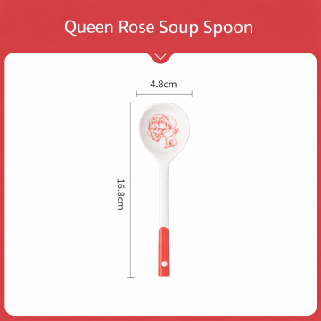 Rose Queen Long-Handled Ceramic Spoon 